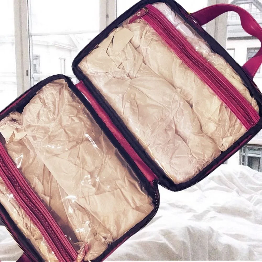 Betsey Johnson Ombré Cosmetics Travel Bag Toiletries Pink Yellow Blue​ - Picture 2 of 5